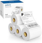 POLONO Genuine 4"x6" Direct Thermal Shipping Label, Perforated Postage Shipping Labels Compatible with POLONO PL60, PL70E and PL420 Label Printer, Permanent Adhesive, Commercial Grade, 800 Pack/4 Roll