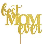 SVM CRAFT® Best Mom Ever Cake Topper for Happy Mother's Day, Mother Birthday Party Decortions, happy birthday mom cake topper, cake topper for mom/mother birthdya, happy mothers day cake topper