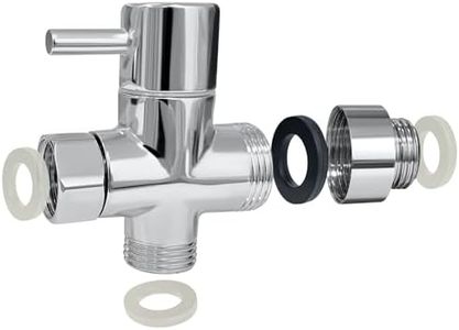 PHOEWON Válvula de Tres Vías G1/2” Valvula Desviadora 3 Vias de Latón Universal Valvula Desvio Adaptador de Ducha para cuarto de baño, Cromo