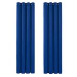 Deconovo Curtains Thermal Insulated Blackout Curtains Eyelet Curtains Living Room Ring Top Curtains for Windows 52"x 54" Royal Blue 1 PAIR