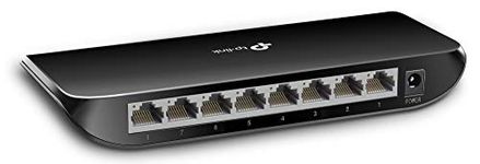 TP-Link TL-SG1008D, 8 Port Gigabit Ethernet Network Switch, Ethernet Splitter, Hub, Desktop and Wall-Mounting, Plastic Case, Plug and Play, Energy-Saving, Black