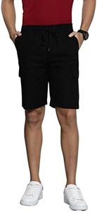 The Indian Garage Co Men's Cargo Shorts (0522-LINCR01_Black