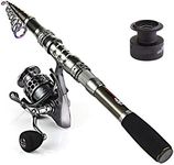 Sougayilang Spinning Fishing Rod and Reel Combos Portable Telescopic Fishing Pole Spinning reels for Travel Saltwater Freshwater Fishing(2.1M/6.89FT)