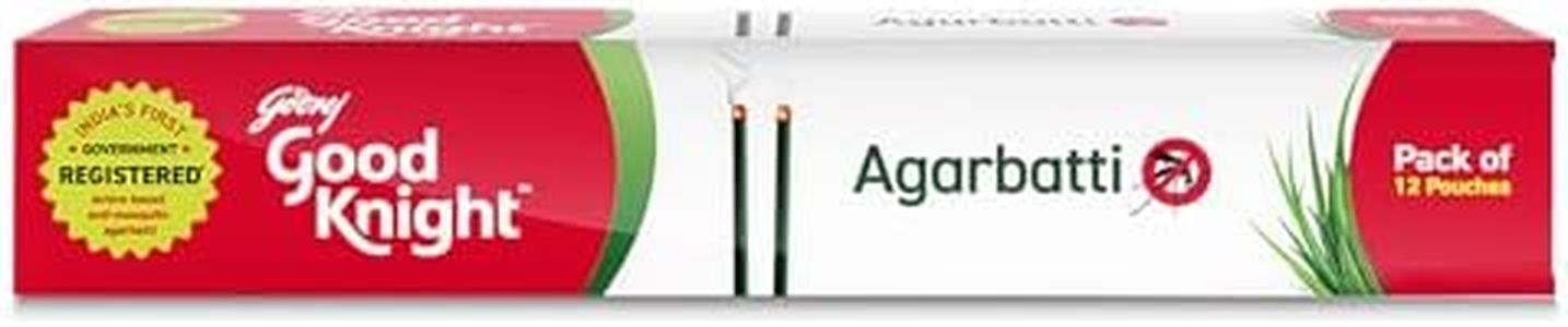Good Knight Goodknight Anti-Mosquito Agarbatti | India'S First Government Registered Active Based Anti-Mosquito Agarbatti (Pack Of 12 Pouches) | Pack Of 10 Sticks Per Pouch