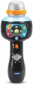 VTech - Super Micro Magic'Fun Noir, Microphone Karaoké Enfant Sans Fil, Micro Bluetooth Lumineux Qui Modifie la Voix et Change de Couleur, Jouet Musical, Cadeau Enfant Dès 2 Ans - Contenu en Français