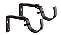 Meriville Set of 2 Oil-Rubbed Bronze Curtain Drapery Rod Bracket for 1 1/4-Inch Rod, Adjustable