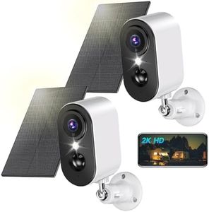 kebruma 2K Solar Wireless Security Camera - Indoor/Outdoor Camera Wireless with Color Night Vision, Rechargeable Battery CCTV Camera Systems for Home Security, PIR Human Detection, IP66, 2 Pack