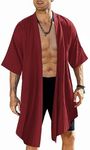 COOFANDY Men's lightweight Cardigan Long Ruffle Shawl Collar Kimono Jackets Open Front Drape Cape Coat