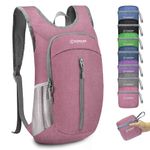 ZOMAKE Lightweight Packable Backpack 10L - Foldable Backpack Leger Sac à Dos Light Hiking Day Pack Water-Resistant Small Packable Bag Collapsible Backpack for Travel(Pink)