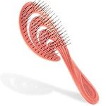 Ninabella Organic Detangle Hair Brush for Women, Men & Children - Does not Pull the Hair - Hair Straightening Brushes for Curly, Straight & Wet Hair - Unique Wave Hairbrush Red