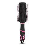 AGARO Delight Round Hair Brush with Strong & flexible boar bristles having Anti static ball tips, For Adding Quick Curls, Waves & Volume In Hair, ideal for all types of medium to long hairs, Pink & Black.