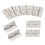 10 Pieces Stainless Steel Folding Butt Hinges, Hinges for Window, Cabinets, Closet, Wooden Boxes