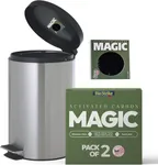 BioStrike Trash Magic Natural Odor Fighter Activated Carbon Trash Can Odor Remover Filters, Made in USA (2 Count)