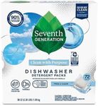 Seventh Generation Dishwasher Detergent Packs, Fragrance Free, 73 count