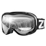 ZIONOR Lagopus Ski Snowboard Goggles UV Protection Anti-fog Snow Goggles for Men Women Youth - B1 Black Frame Clear Lens