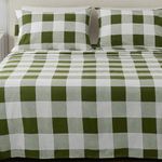 Great Bay Home 100% Turkish Cotton Buffalo Check Plaid Full Flannel Sheets Set | Deep Pocket, Soft Sheets | Warm, Double Brushed Bed Sheets | Pre-Shrunk & Anti-Pill Flannel Sheets