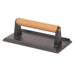 LEVIASHER 2.2lbs Heavy-Duty Cast Iron Grill Press with Wooden Handle, Cooking Weight Press for Bacon Burger Steak Meat Paninis Vegetable BBQ Press for Weber Blackstone Chef Pitboss Treager Rectangle