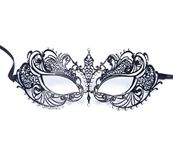 Exlinonline Masquerade Mask for Women,Halloween,Christmas Costume,Masquerade Mask Light-Weight Metal, Black (The Queen)