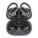 TRAUSI Wireless Earbuds Bluetooth Headphones, 2024 Bluetooth 5.3 Stereo Over Ear Buds,Noise Cancelling Mic, IP7 Waterproof Headset for Workout/Running