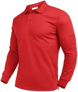 Deyeek Mens Polo Shirts Quick Dry Black Long Sleeve Polo Shirts for Men UPF 50+ Sun Protection Golf Polo Shirts