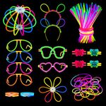 Segotendy Premium 100 Halloween Glow Sticks,232pcs Super Bright Glow Sticks Party Pack for Adult Children,Neon Party Bag Fillers,Glow in Dark Party Supplies for Christmas New Year Eve Party Decoration