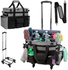 Large Rolling Cleaning Caddy with Wheels, Cleaning Supplies Organizer