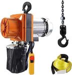 VEVOR Electric Chain Hoist, 2200 lbs/1 ton Capacity, 10 ft Lifting Height, 10 ft/min Speed, 120V, Single Phase Overhead Crane with G100 Chain, 10 ft Wired Remote Control for Garage, Shop, Hotel, Home