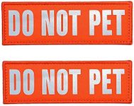 JUJUPUPS Orange Reflective Dog Patches 2 Pack Service Dog,in Training,DO NOT PET,Patches with Hook and Loop for Vests and Harnesses (DO NOT PET, 5x1.5 inch)