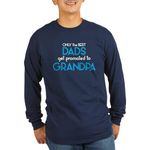 CafePress BEST DADS GET PROMOTED to GRANDPA Long Sleeve T Sh Unisex Cotton Long Sleeve T-Shirt Navy