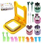 Orapink Sandwich Cutters and Sealer 20 Pieces Fruit Vegetable Shape Cutter Set Square Pocket Sandwiches Cutter for Kids Love Lunchables