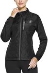 FitsT4 Sports Women's Lightweight Insulated Jacket Quilted Puffer Jackets Thermal Hybrid Coat for Riding Running Hiking Black S