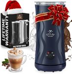 Zulay 4-in-1 Milk Frother and Steamer - Automatic Hot and Cold Foam Maker with Auto Shut Off & Temperature Control for Coffee, Latte, Cappuccino, Hot Chocolate - Navy