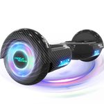 MEGA MOTION Hoverboard, 6.5 inches with Bluetooth Speaker and LED Lights on Wheels, Suitable for Kids and Teens (Black)