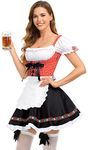 Oktoberfest Costume Women German Dresses Oktoberfest Outfits Bavarian Costume Drindle Dress Carnival Halloween Cosplay Party (S)