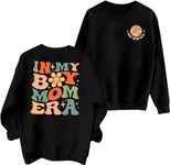 EGELEXY Mama Sweatshirt Women Boy Mom Shirts Boy Mama Pullover Top Casual Mothers Day Long Sleeve Blouse Tees, Black-new, XX-Large