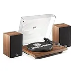 ANGELS HORN Vinyl Record Player, Hi-Fi System Bluetooth Turntable Players with Stereo Bookshelf Speakers, Built-in Phono Preamp, Belt Drive 2-Speed, Adjustable Counterweight, AT-3600L