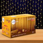 wipro Garnet Curtain LEDs Festive Light | Curtain Led String Light for Festival Decoration| Decoration for Wedding, Diwali, New Year, Home Decor| Warm White, 108 LEDs,3 Meter, Pack of 1