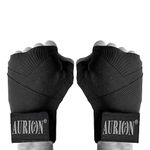 Aurion by 10 Club Canvas Boxing Hand Wraps | Durable Hand Wraps for Boxing and MMA | 108-inch | Black