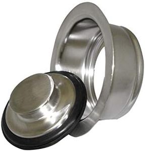 Mr. Scrappy Brushed Nickel Universal Garbage Disposal Sink Flange and Stopper, Fits Standard 3-1/2 Inch Sink Opening