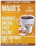 Maud's Breakfast Blend Coffee, (Bubbies Breakfast Blend), 100ct. Solar Energy Produced Recyclable Single Serve Breakfast Blend Coffee Pods, 100% Arabica Coffee California Roasted, KCup Compatible