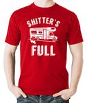 Witty Fashions Shitters Full - Christmas Vacation - Funny Secret Santa Gift Men's T-Shirt (Red, X-Large)