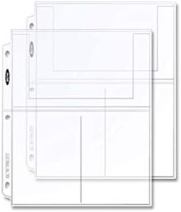 BCW Pro 3-Pocket Page 20 (Twenty Pages) (4 X 6 Cards, Postcards or Photos), Clear