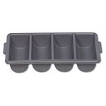 Rubbermaid Commercial FG336200GRAY 4-Compartment Cutlery Bin, Gray