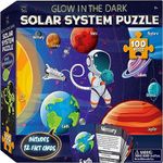 Hapinest 100 Piece Glow-in-The-Dark Solar System Jigsaw Puzzle for Kids Boys and Girls Gifts Ages 5 6 7 8 9 10 11 12 Years Old and Up