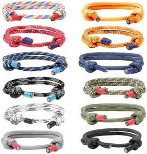 Omlalayi12 Piezas Pulseras Náuticas Trenzadas para Hombre Mujer, Surf Pulsera Cuerda Ajustable, Marino Cuerda Cordón Náutico Surf Pulsera Hombre, Brazalete Paracord Colorida para Hombres Surfista