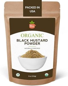 SPICY ORGANIC Black Mustard Powder – 16 oz - Finely Ground Mustard Seed for Rich Flavor - Ideal Dry Spice for Cooking & Seasoning - 100% USDA Certified Organic and Non-GMO
