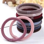 GITGRNTH Soft Cotton Hair Ties for Women - No Damage Elastic Hair Bands - Durable Rubber Band for Women - Ideal Ponytail Holders - Comfortable Hair Accessories - Gentle on All Hair Types - Perfect for Thick and Thin Hair - Scrunches for Women - Kids Hair Rubber Band (Multicolor [10 Pieces], Regular)