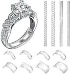 12 pack Ring Adjuster for Loose Rings Ring Snuggies, Clips Invisible Ring Size Adjuster Silicone Guards,Spacer,Holder Rings Tightener for Women and Men Ring Resizer Transparent Ring Sizer Uk