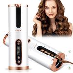 CkeyiN Automatic Hair Curler Cordless Curling Iron,USB Rechargeable Ceramic Professional Hair Curler with 6 Temperature & Timer Auto Shut Off