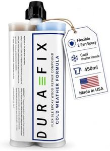 Dura-Fix Flexible Wood Repair Epoxy Filler. Cold Weather Formula. Resealable. 450ml Dual Cartridge